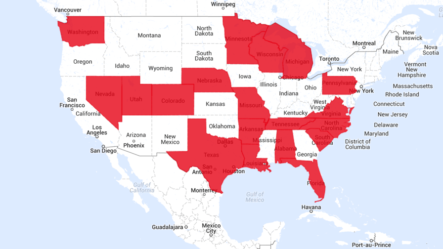 States with Barriers to Community Broadband